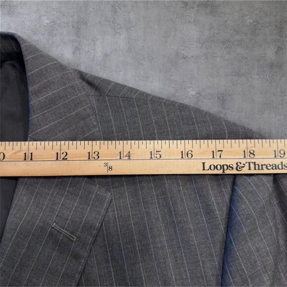 OXXFORD CLOTHES  Mens Blazer Sport Coat Two Button Jacket 46R Wool Gray - Picture 6 of 11